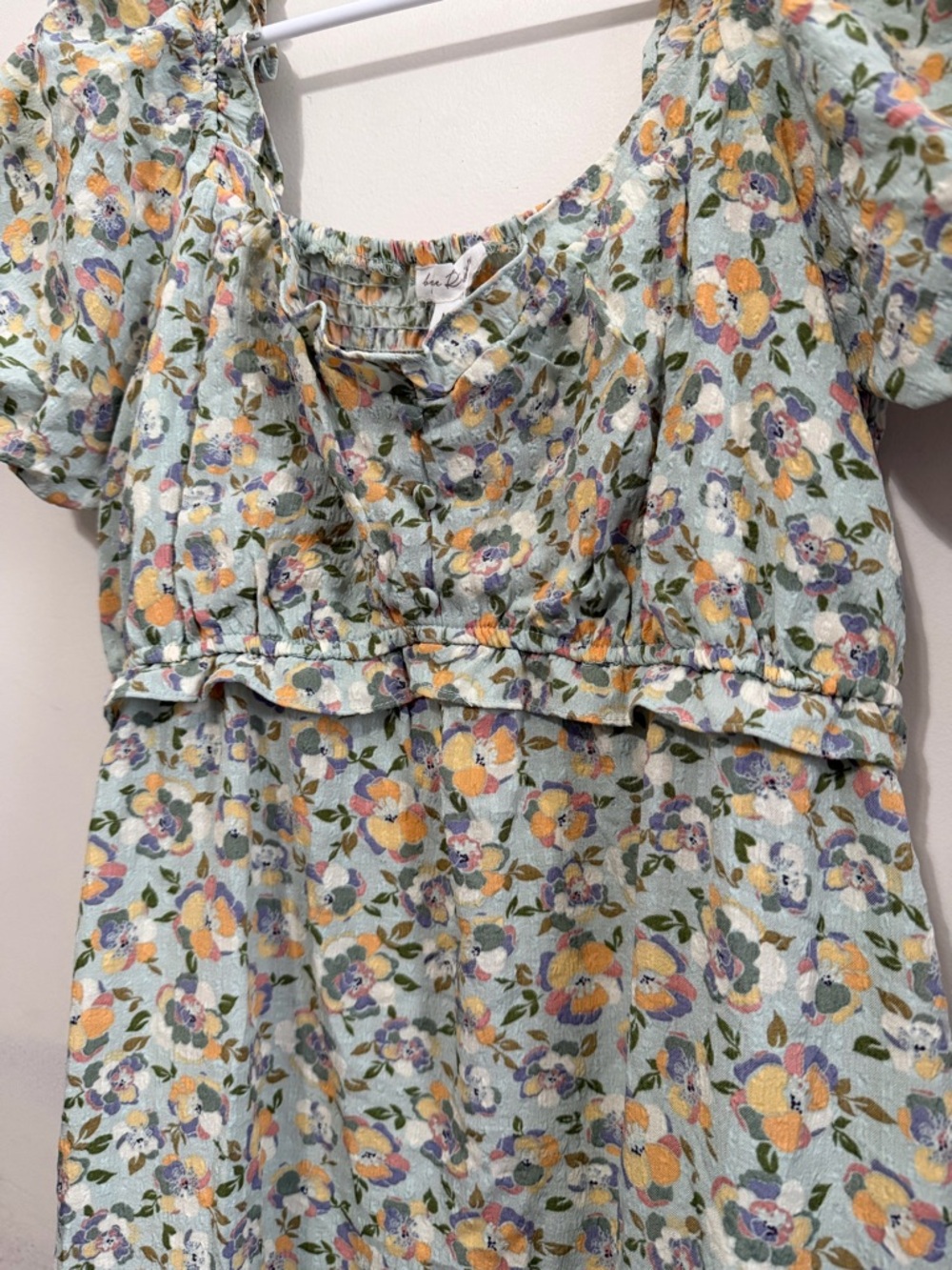 By the River Floral Puff-Sleeve Midi Dress Women’s Size Medium Multicolored - Picture 6 of 10